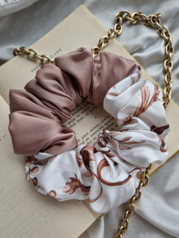 beżowa scrunchie-beżowa gumka do włosów-beżowa duża scrunchie-beżowa duża gumka-scrunchie beige-scrunchie nude