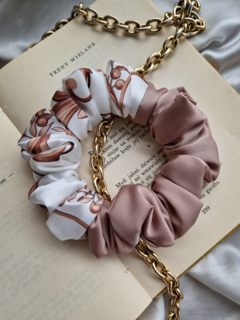 beżowa scrunchie-beżowa gumka do włosów-beżowa mała scrunchie-beżowa mała gumka-scrunchie beige-scrunchie nude