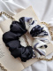 Scrunchie Black Roses L