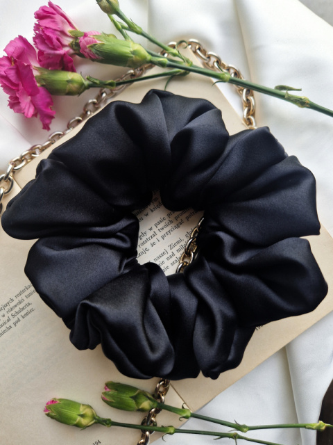 Scrunchie jedwabna Black XL