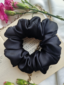 Scrunchie jedwabna Black L