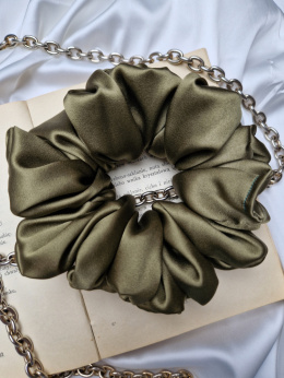 Scrunchie jedwabna Olive XL