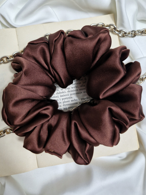 Scrunchie jedwabna Chocolate XL